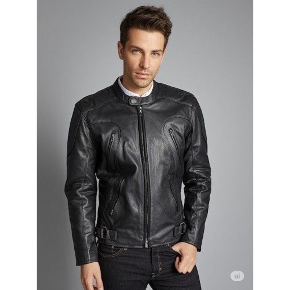 River Road Mens Leather Biker Jacket Lined Size 48 Lined Heavy